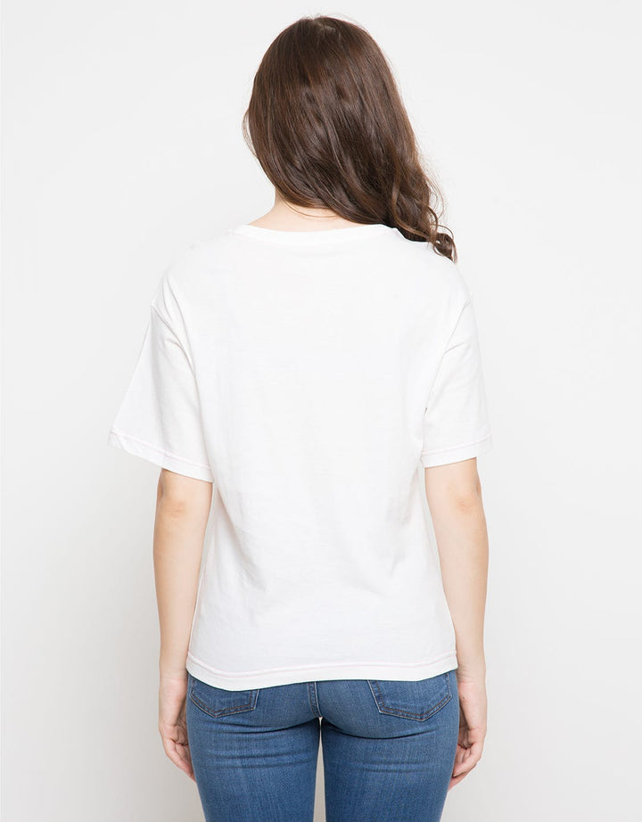 Connexion T Shirt Lengan Pendek Contrast Stitch Neon