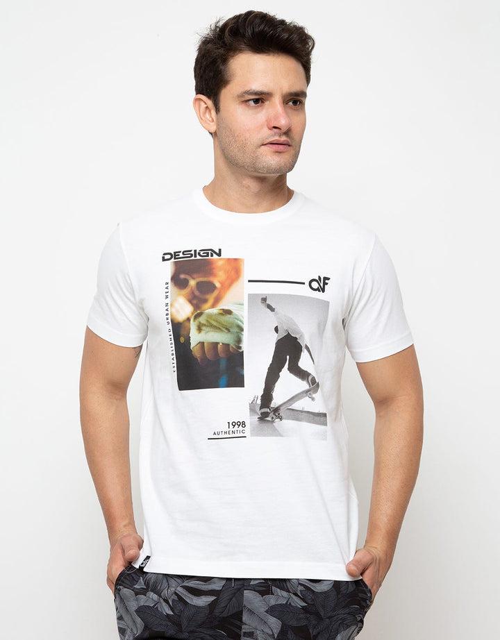 D&F T-shirt Lengan Pendek Print Skateboard