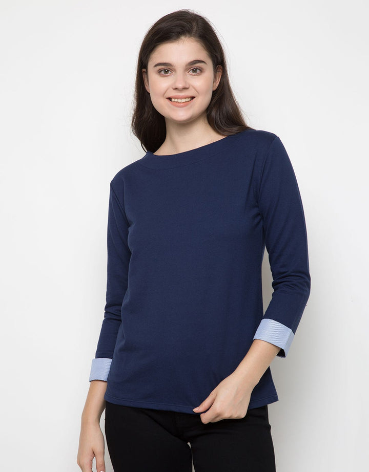 CBLUE TOP KNIT LS W/