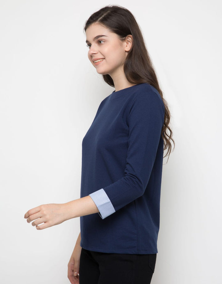 CBLUE TOP KNIT LS W/