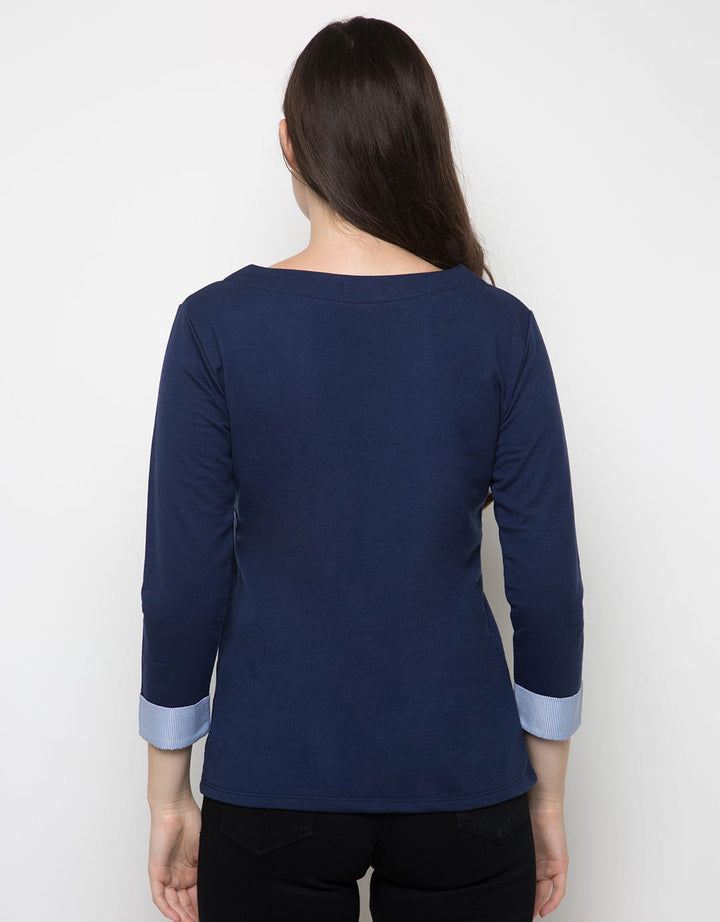 CBLUE TOP KNIT LS W/
