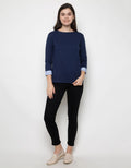 CBLUE TOP KNIT LS W/