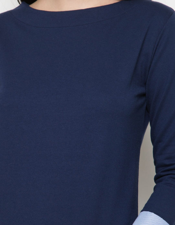 CBLUE TOP KNIT LS W/