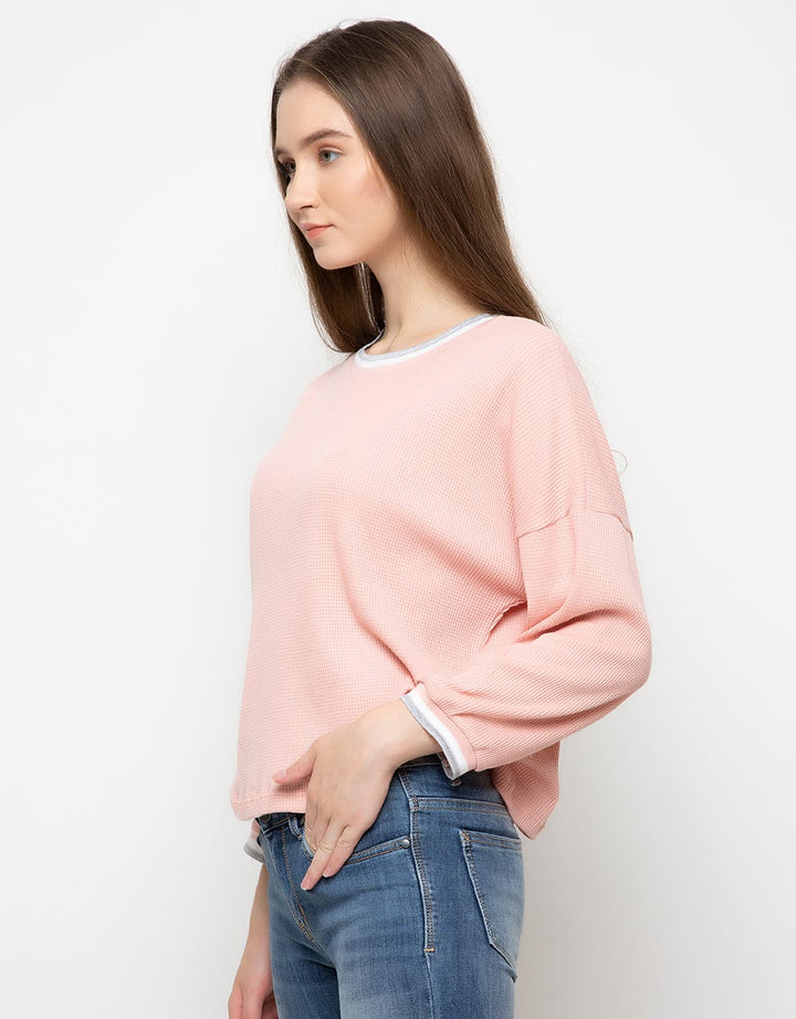 TOP KNIT LS PRT KTK