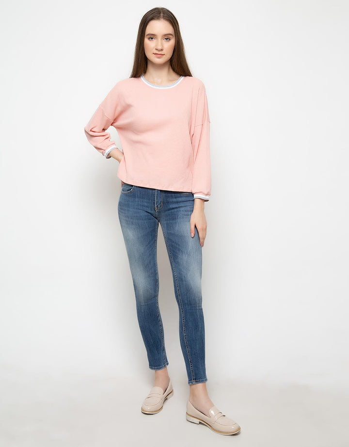 TOP KNIT LS PRT KTK