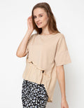 KHAKI TOP KNIT LS W/