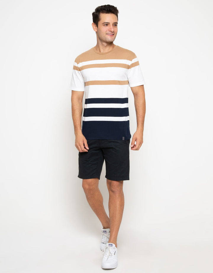 Details Stripe Color Kaos Casual Pria