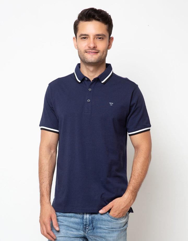 LGS Man Kaos Polo White Stripe