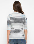 LGS Seven-Eighth Sleeve T-shirt Stripes Print