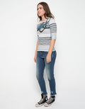 LGS Seven-Eighth Sleeve T-shirt Stripes Print