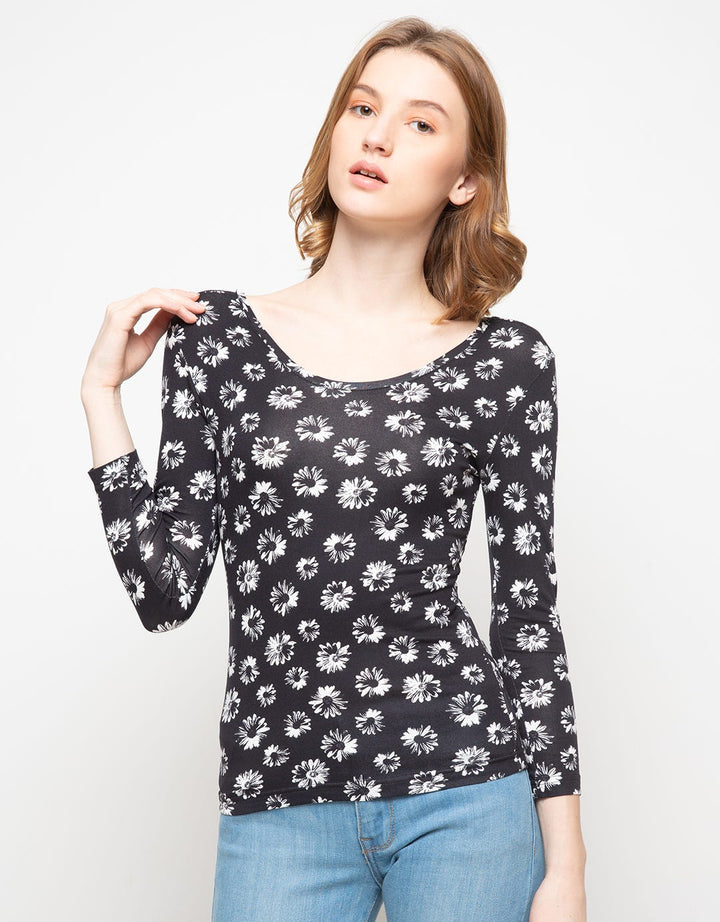 Logo Jeans Dark Flower Tee