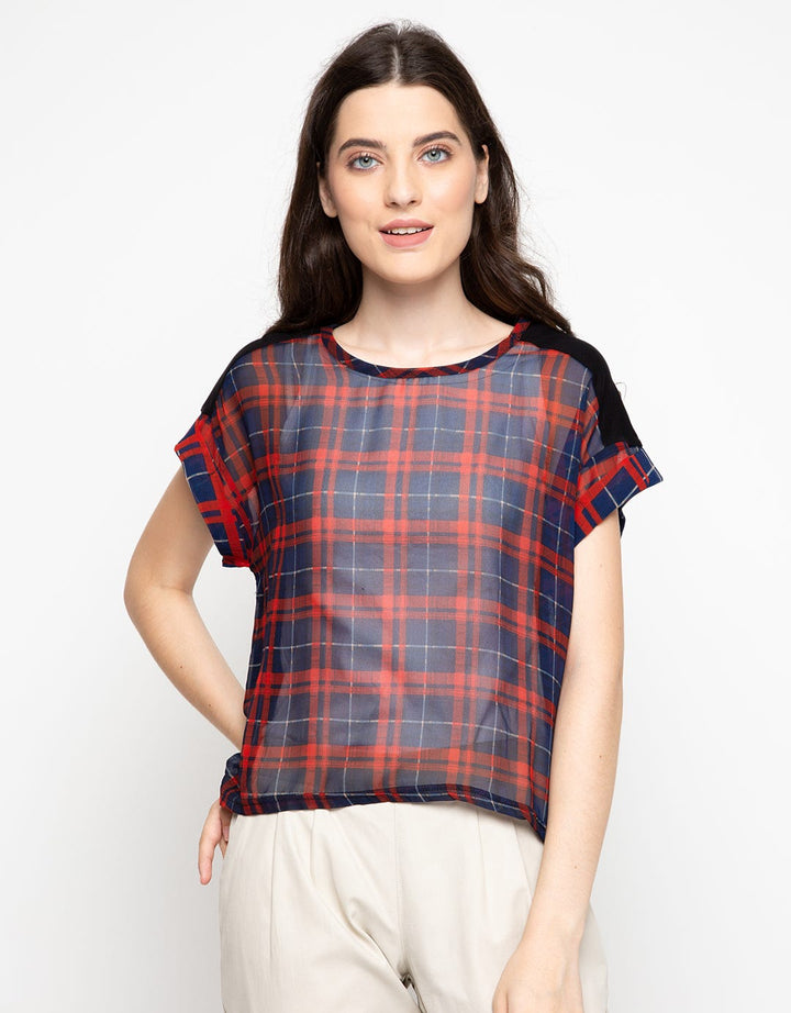 Logo Jeans Ex Plaid Tee