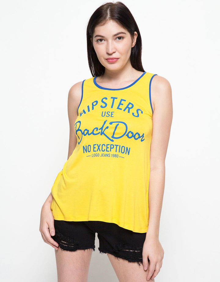 Women's Hipster Back Tanktop Jeans Logo
