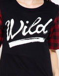 Logo Jeans Wild Crop Tee Hitam