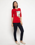 LGS Women Ladies Short Sleeve Print T-shirt