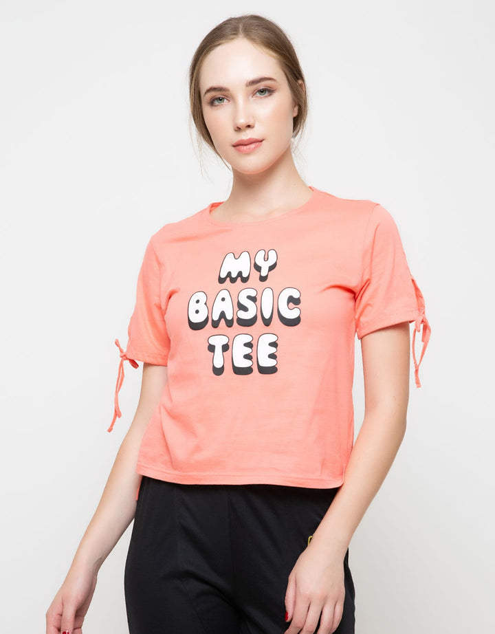 Ninety Degrees Shirt Detail Print My Basic Tee