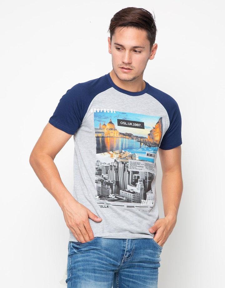 Osella Tshirt  Lengan Pendek Print City UK Pria