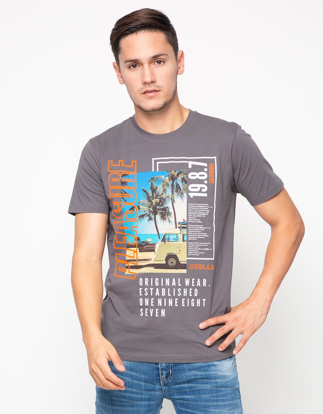 Osella T-Shirt  Lengan Pendek Print Pleasure Pria