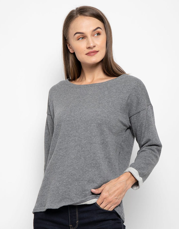 Phenomenal T Shirt Lengan 7 Per 8 Dropsleeve Knit Plain
