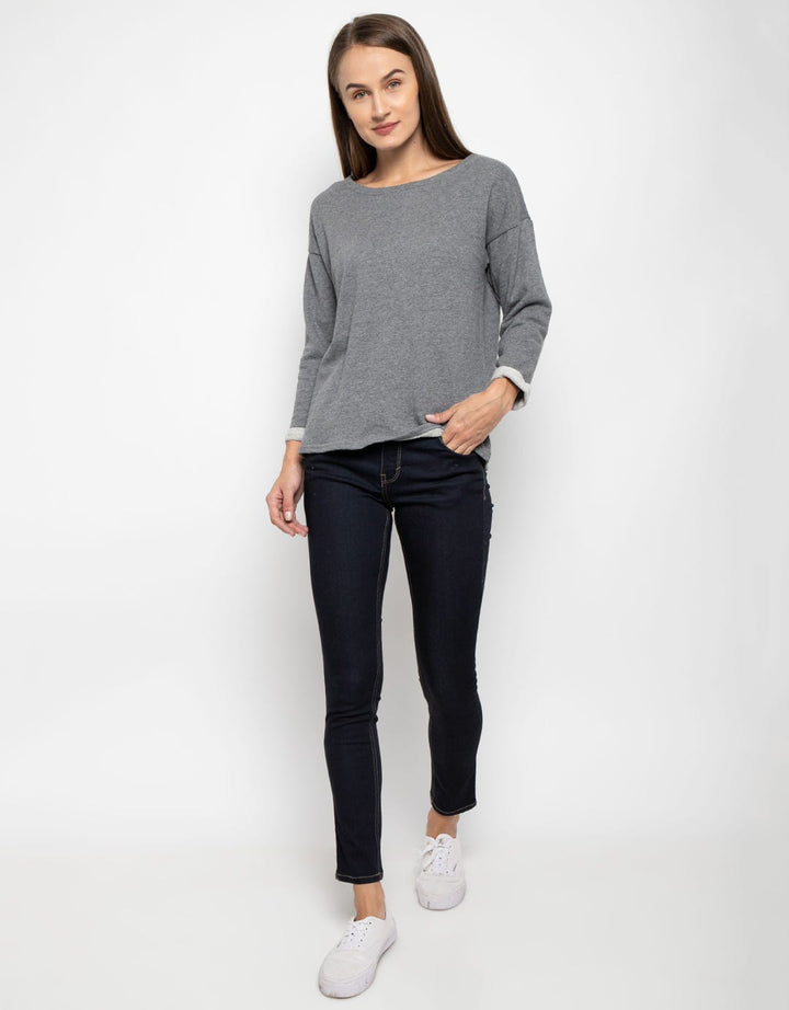 Phenomenal T Shirt Lengan 7 Per 8 Dropsleeve Knit Plain