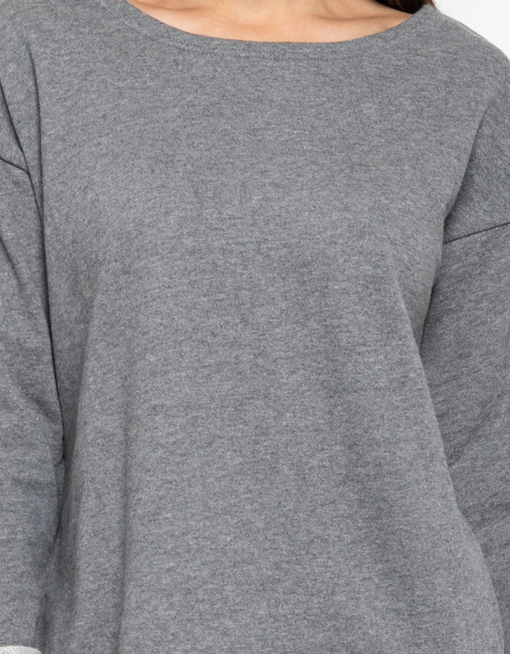 Phenomenal T Shirt Lengan 7 Per 8 Dropsleeve Knit Plain