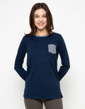 Phenomenal Plain Pocket Kaos Wanita