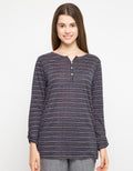 LS V BTN STRIPES COL