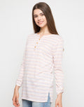 LS V BTN STRIPES COL
