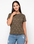 Phenomenal T Shirt Lengan Pendek Print Flower