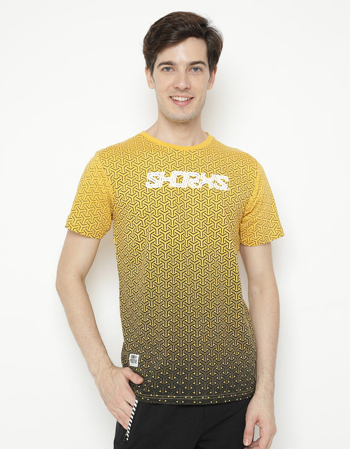 Sharks Typo Pattern Tshirt - Yellow