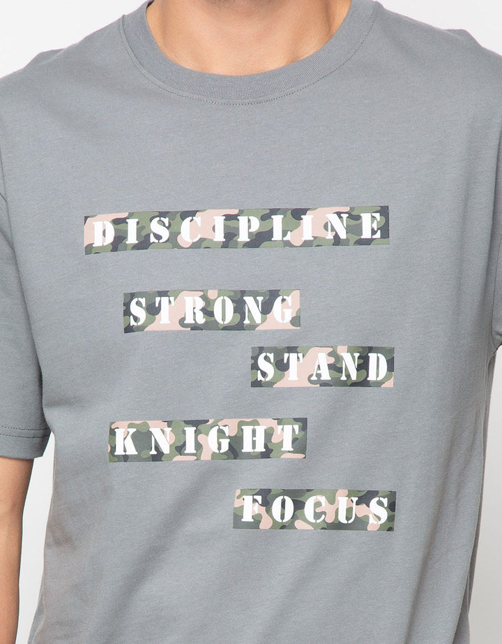 T Zone Military Dicipline Kaos Casual Pria