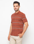 Walrus Kaos Polo Pria Motif Garis (Salur) Merah Walrus T12091M