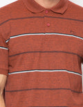 Walrus Kaos Polo Pria Motif Garis (Salur) Merah Walrus T12091M