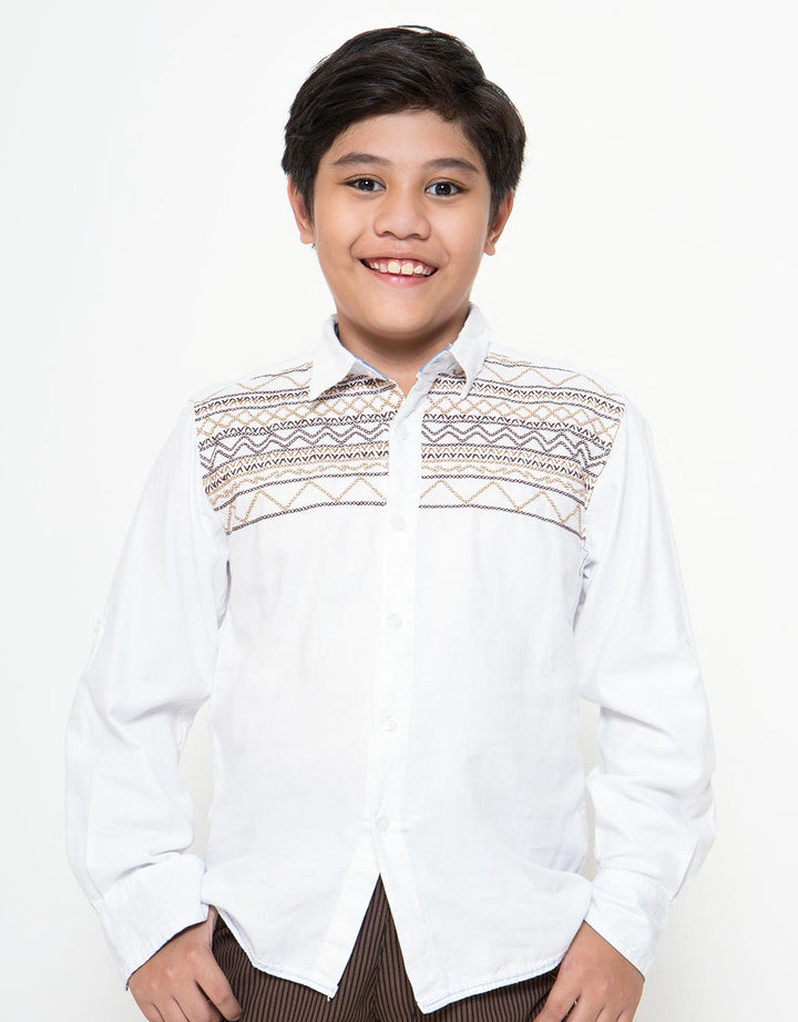 KMJ LS SOLID EMBROID