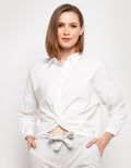 KHAKI TOP WVN LS TWI