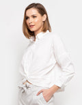 KHAKI TOP WVN LS TWI
