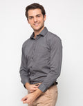 Edition Men Charcoal Long Sleeve Woven Shirt