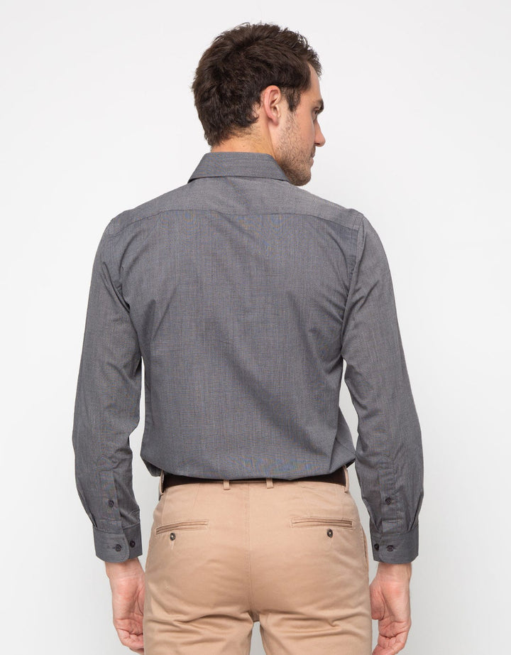 Edition Men Charcoal Long Sleeve Woven Shirt