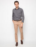 Edition Men Charcoal Long Sleeve Woven Shirt