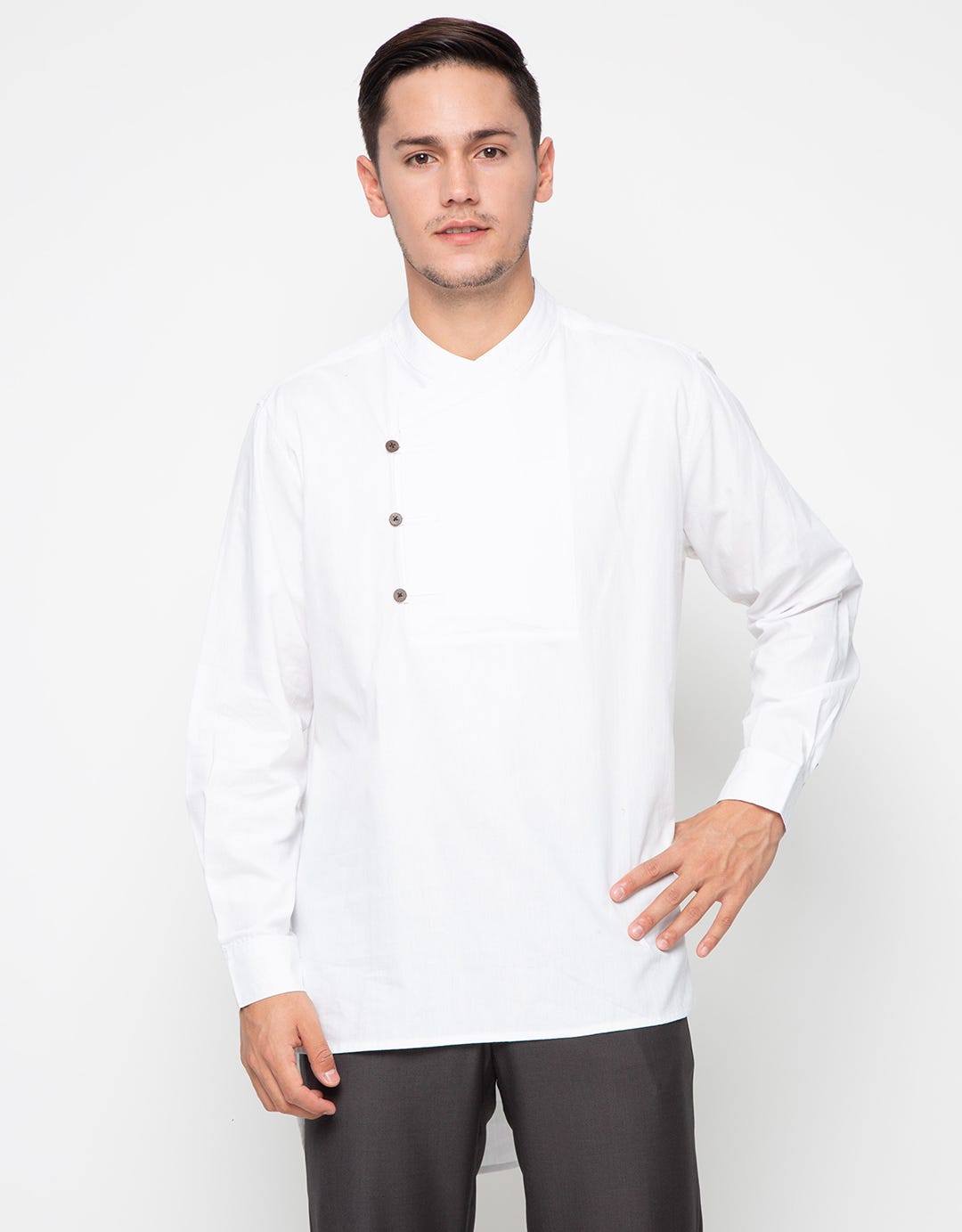 Edition Men Sand Long Sleeve Khalif Bib Detail Father Woven Tunic Koko Sand