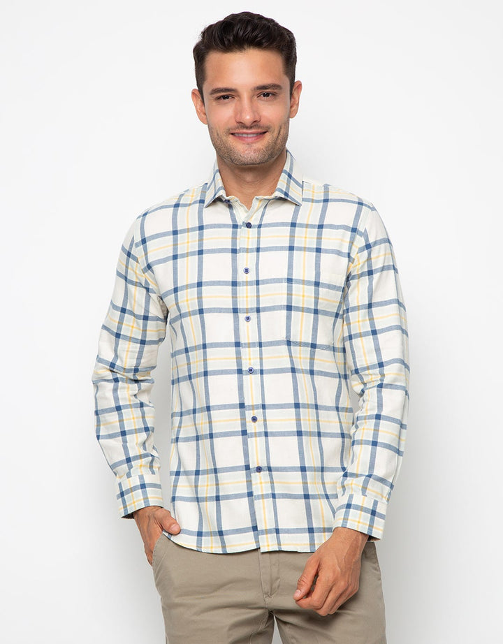 Edition Mens Kemeja Pria Plaid Flannel Long Sleeve