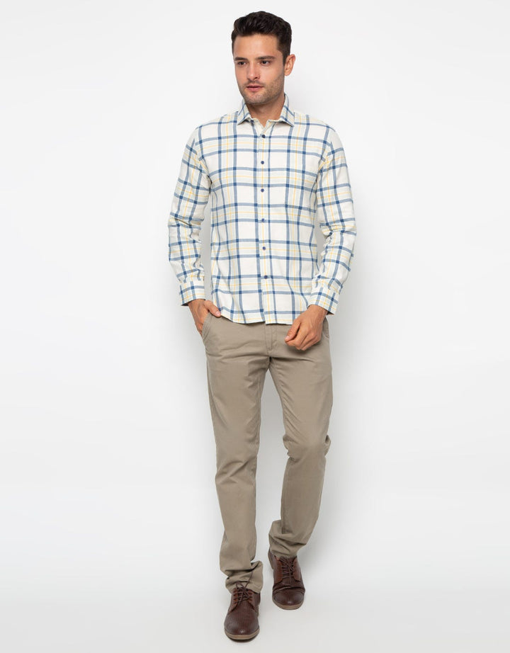 Edition Mens Kemeja Pria Plaid Flannel Long Sleeve
