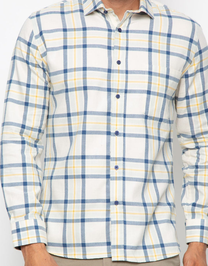 Edition Mens Kemeja Pria Plaid Flannel Long Sleeve
