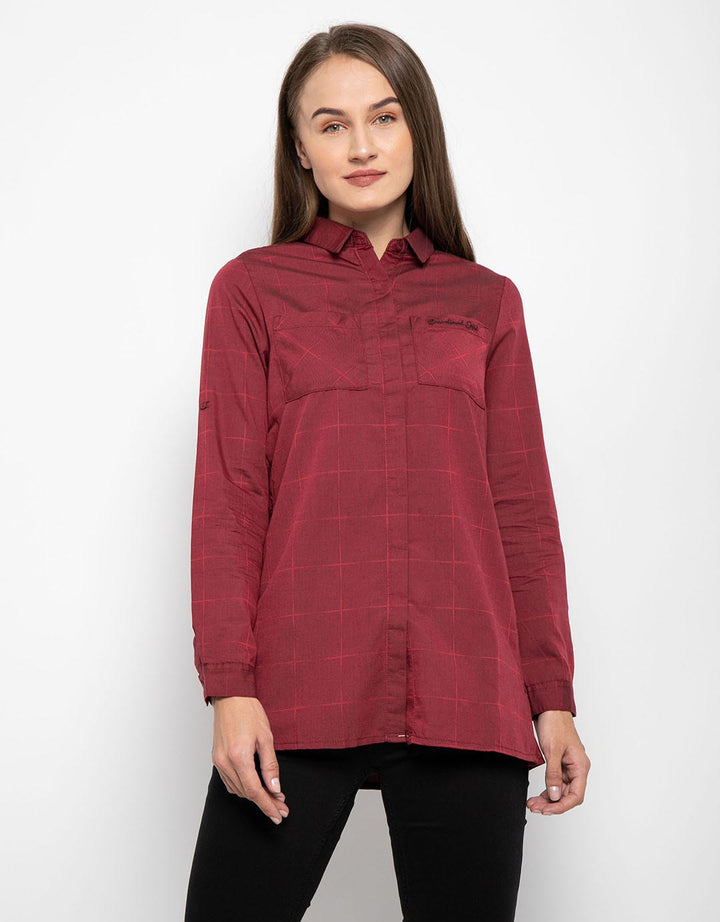 Cardinal Girl Checkers Print Shirt