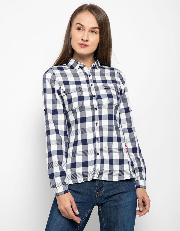 Cardinal Girl Kemeja Print Checkers