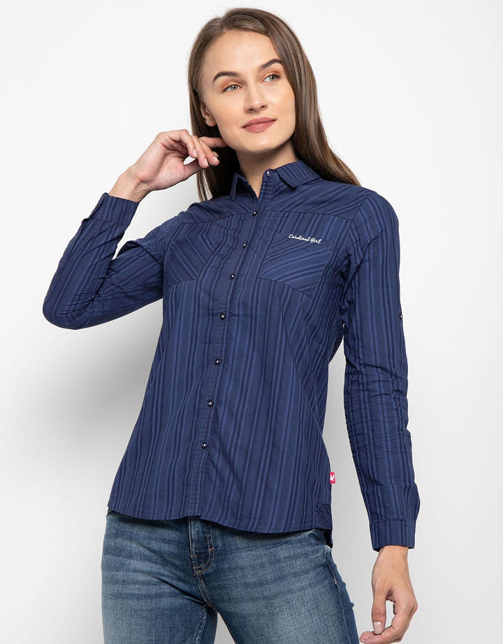 Cardinal Girl Kemeja Print Stripes