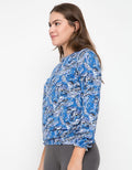 LGS Abstract Print Long Sleeve Blouse