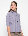 LGS Micro Stripes Print Three Quarter Sleeve Shirt