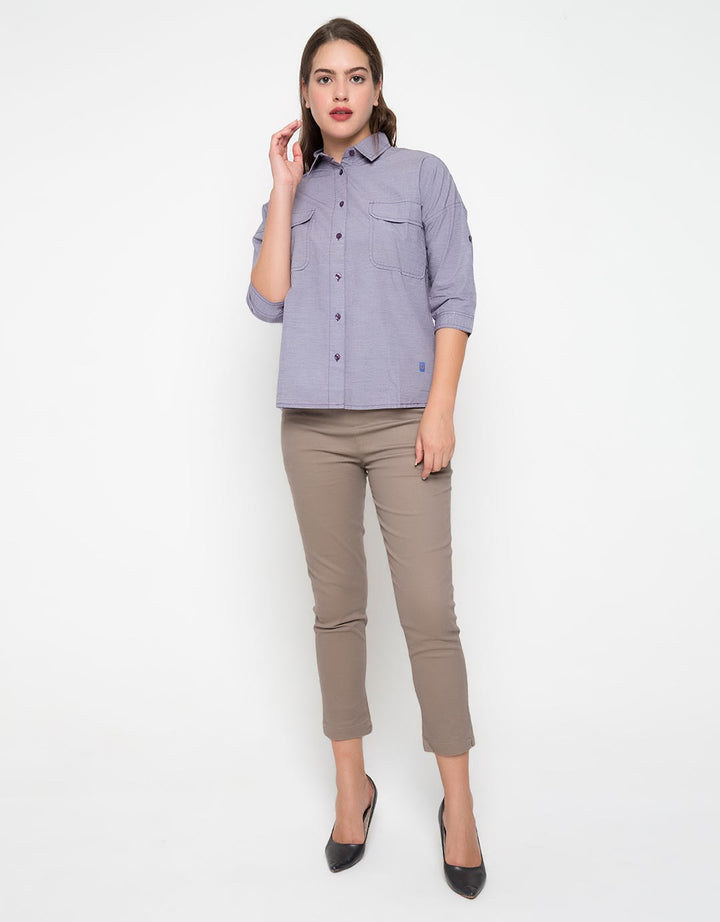 LGS Micro Stripes Print Three Quarter Sleeve Shirt