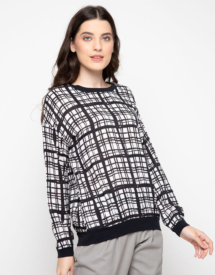 Logo Jeans Kemeja Print Block Tartan